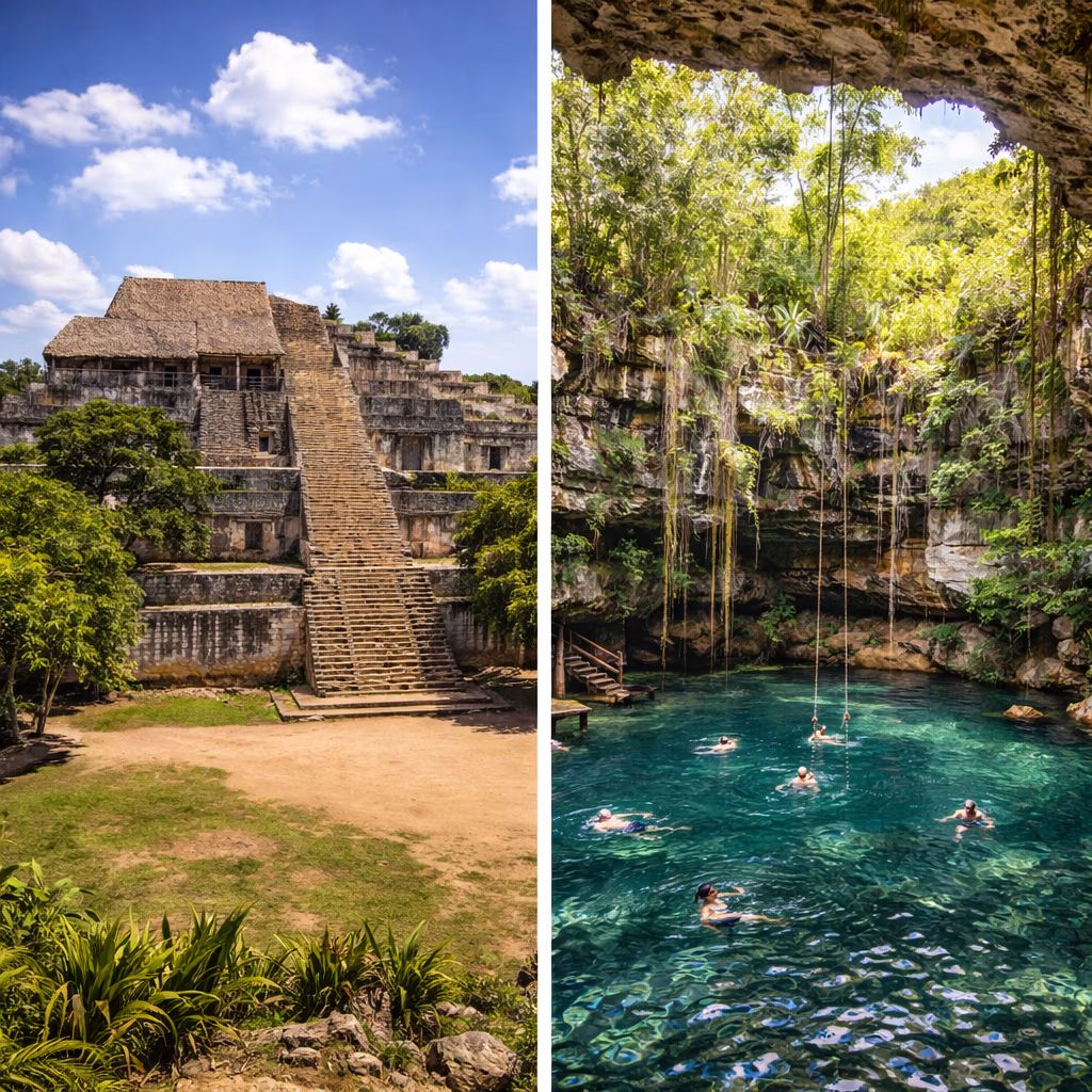 Ek Balam and Cenote Xcanche Tour