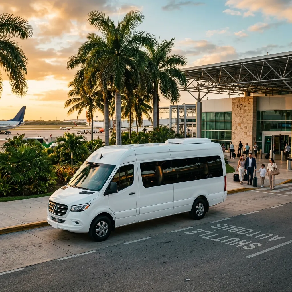 Private Cancun shuttle van for Puerto Juarez airport pickups